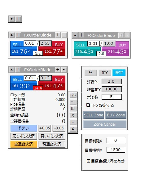 MT4(MT5版も無料同梱)　FXOrderBlade - 圧倒的な操作性と高速発注を実現する高機能裁量トレード補助ツール