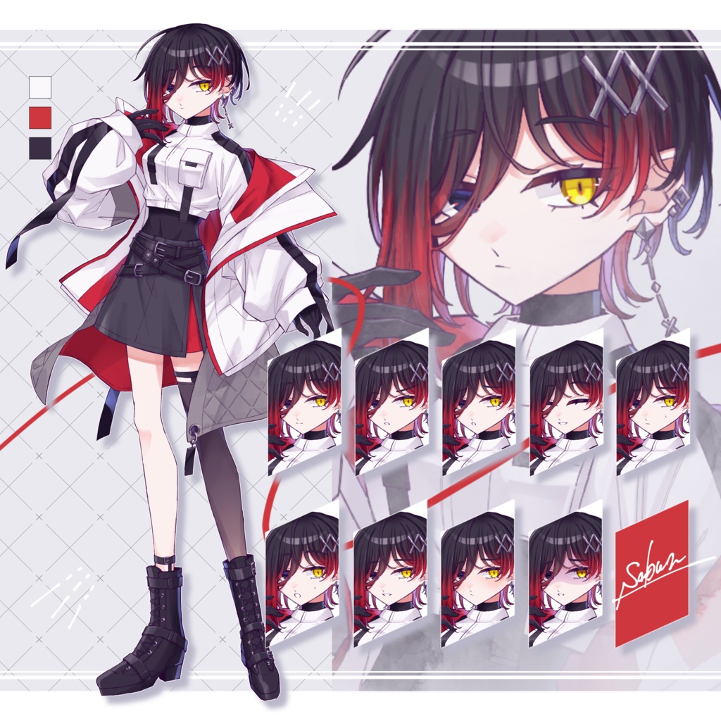【無料あり】赤ジャケット男女【立ち絵素材_07】