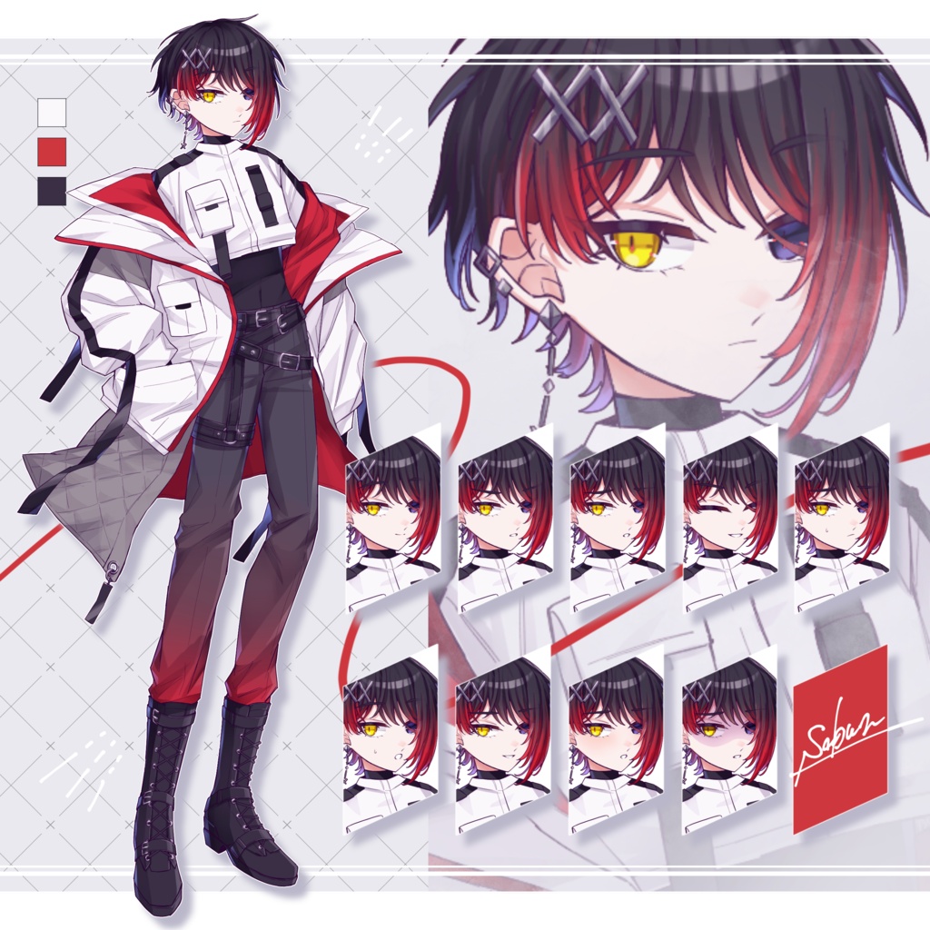 【無料あり】赤ジャケット男女【立ち絵素材_07】