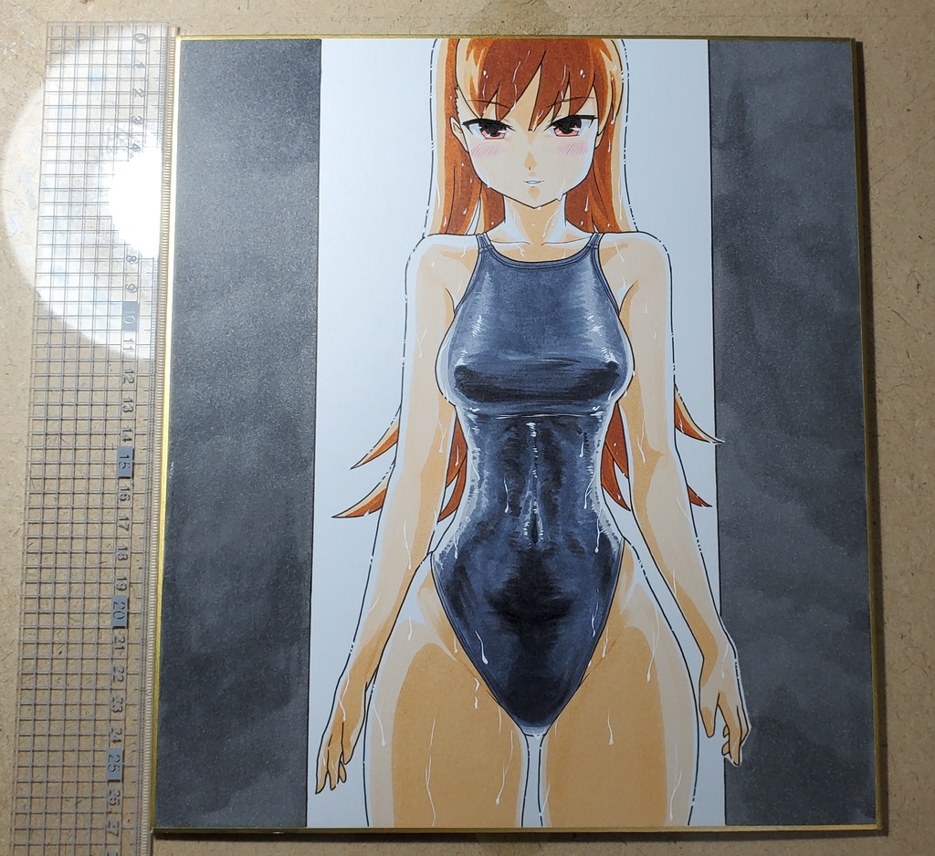 大井　競泳水着　色紙