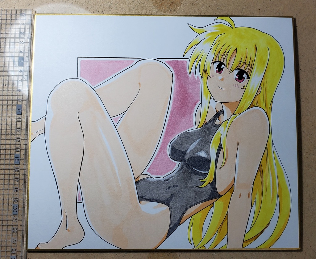 フェイト　競泳水着　色紙