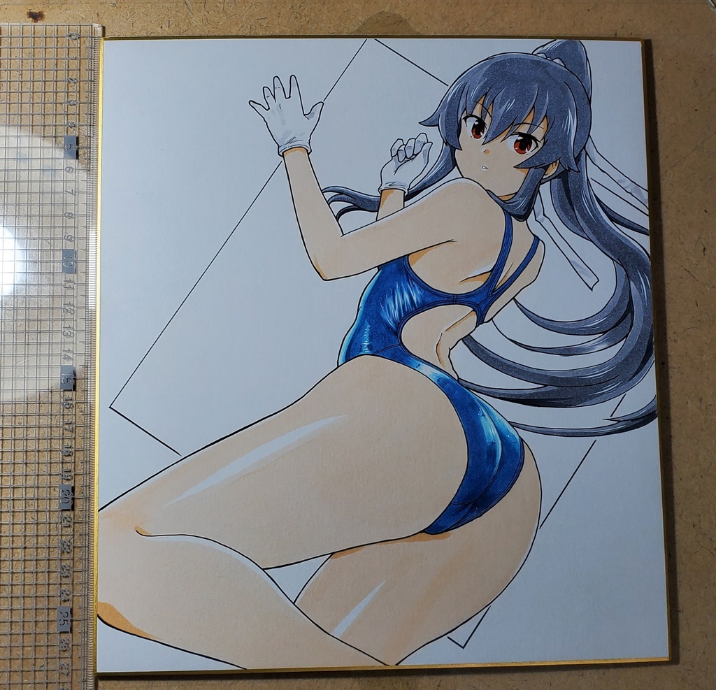 矢矧さん 競泳水着色紙