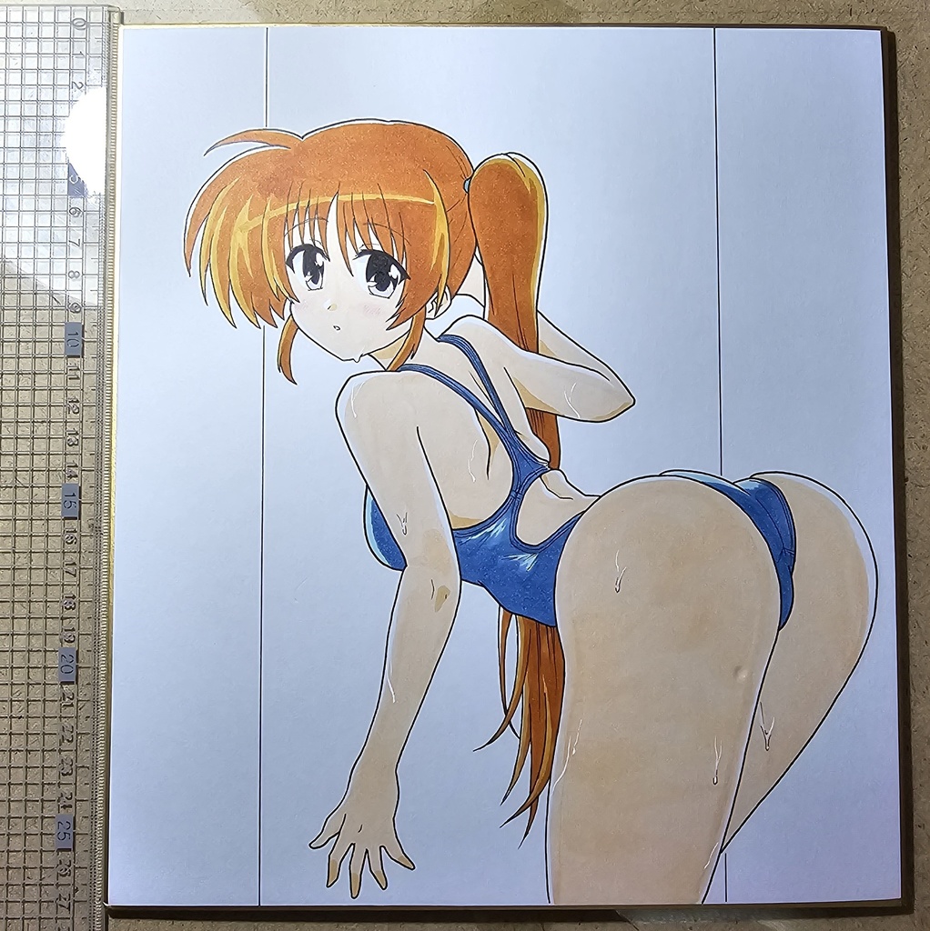 なのはさん 競泳水着　色紙