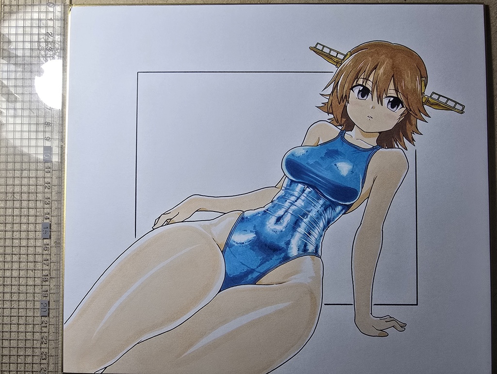 比叡 競泳水着色紙