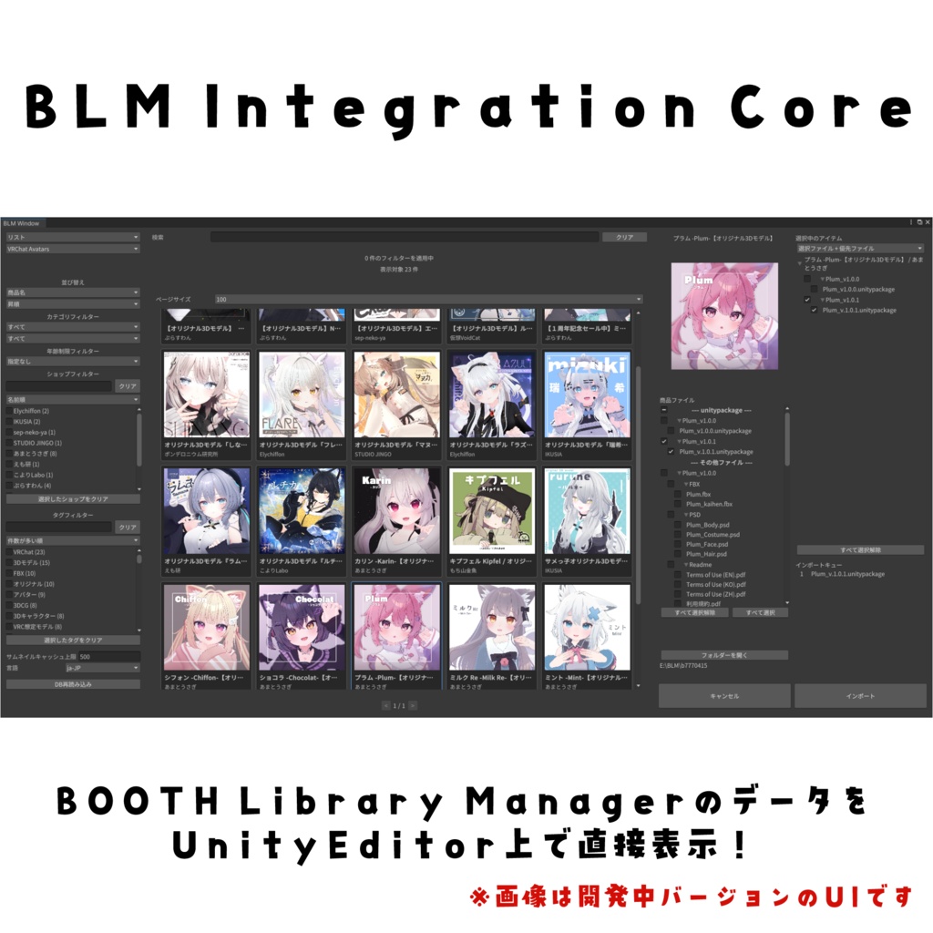 【VPMツール】BLM Integration Core