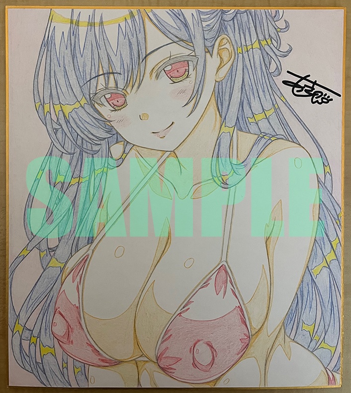 直筆色紙 オリジナルビキニ水着女の子a