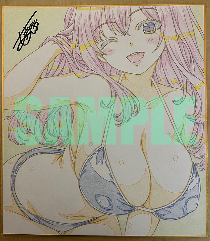 直筆色紙 オリジナルビキニ水着女の子b