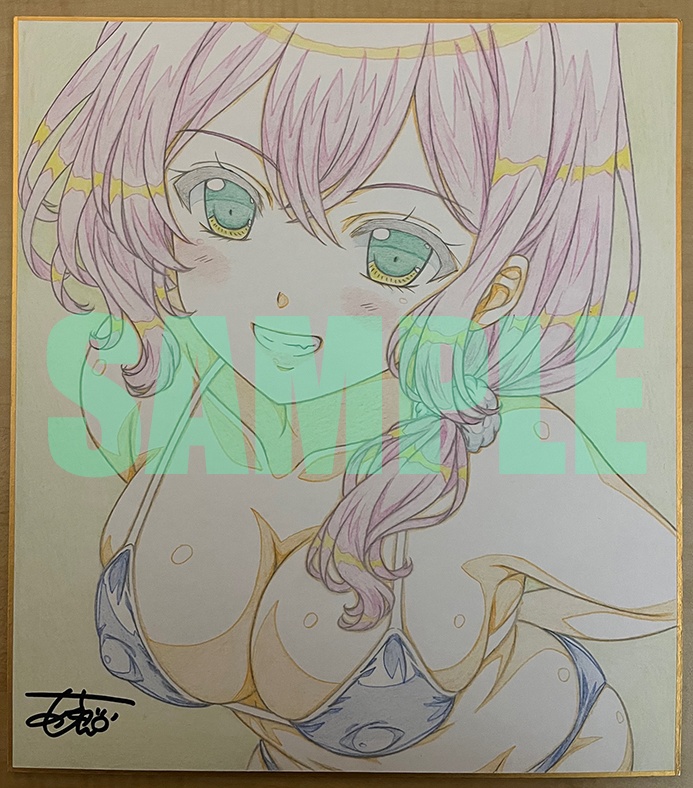 直筆色紙 オリジナルビキニ水着女の子a