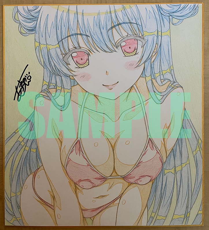 直筆色紙 オリジナルビキニ水着女の子b