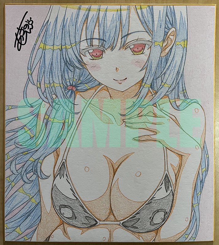 直筆色紙　オリジナルビキニ水着女の子a