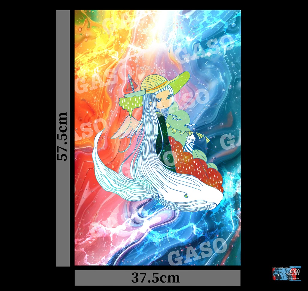 【A2額縁対応】夏鯨