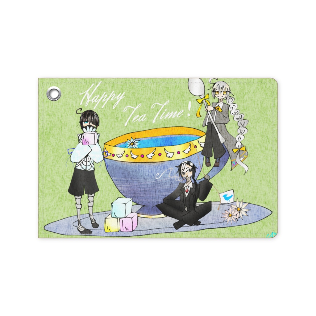 紅茶組パスケース(マロウブルー)
