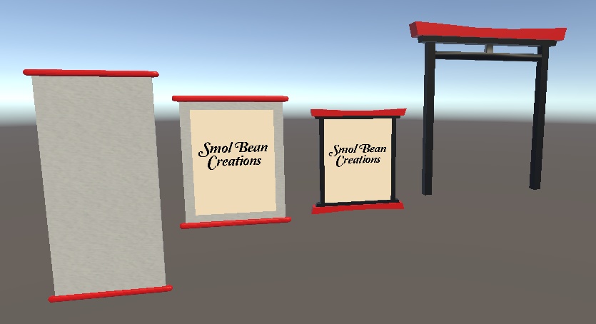 Optimized Japanese Assets (Torri gate, Scroll, Photo Frames)