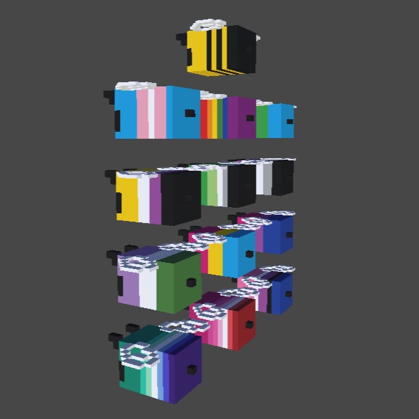 Minecraft Bees with Pride variants
