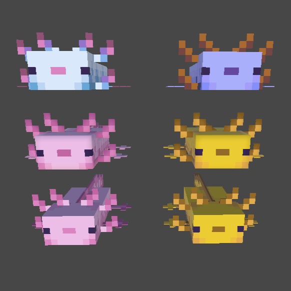 Minecraft Axolotl Plushies