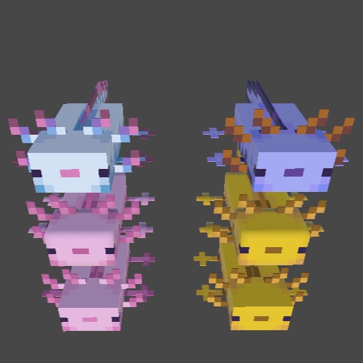 Minecraft Axolotl Plushies