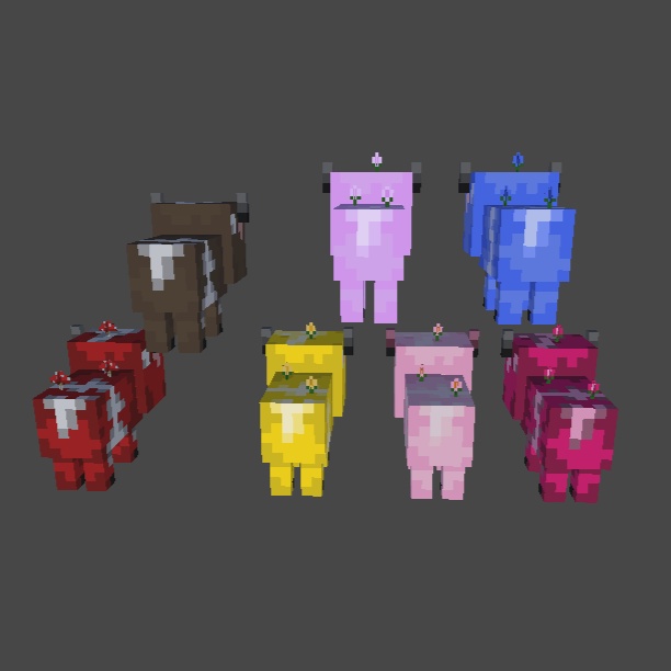 Minecraft Cow & Mooshroom Plushies