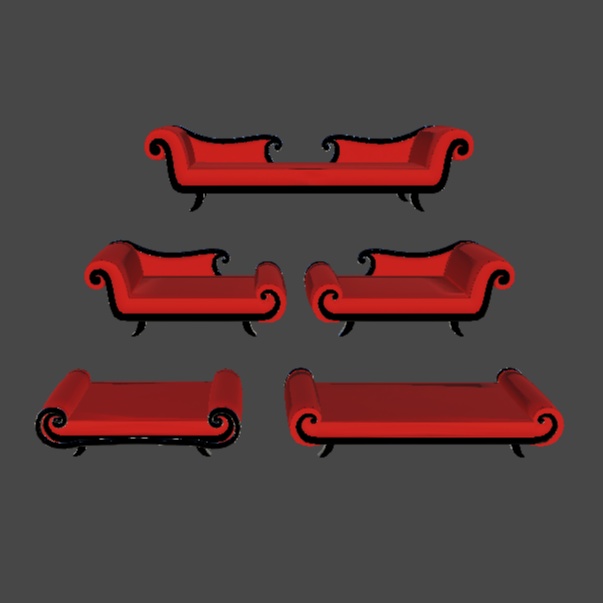 Victorian Sofas and Ruffle Pillows