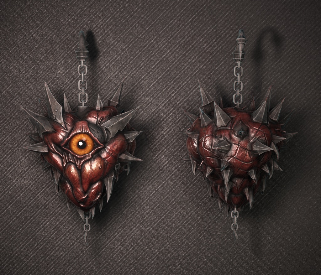 SweetGore スパイクハートピアス オリジナル3Dモデル