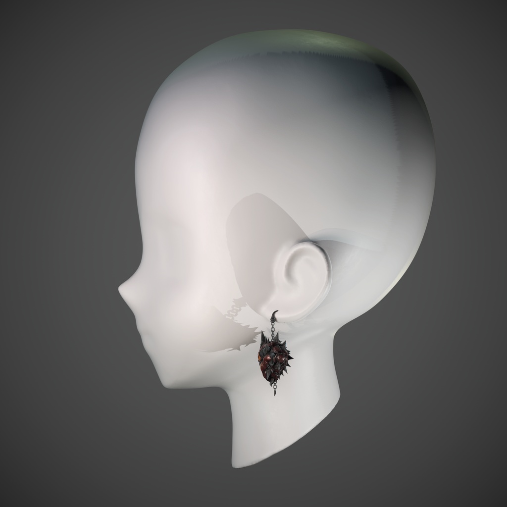 SweetGore スパイクハートピアス オリジナル3Dモデル