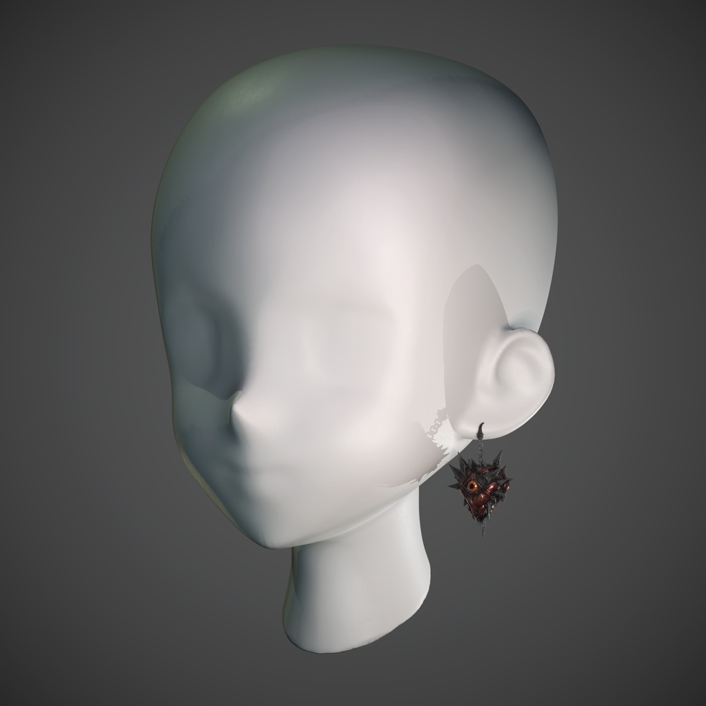 SweetGore スパイクハートピアス オリジナル3Dモデル