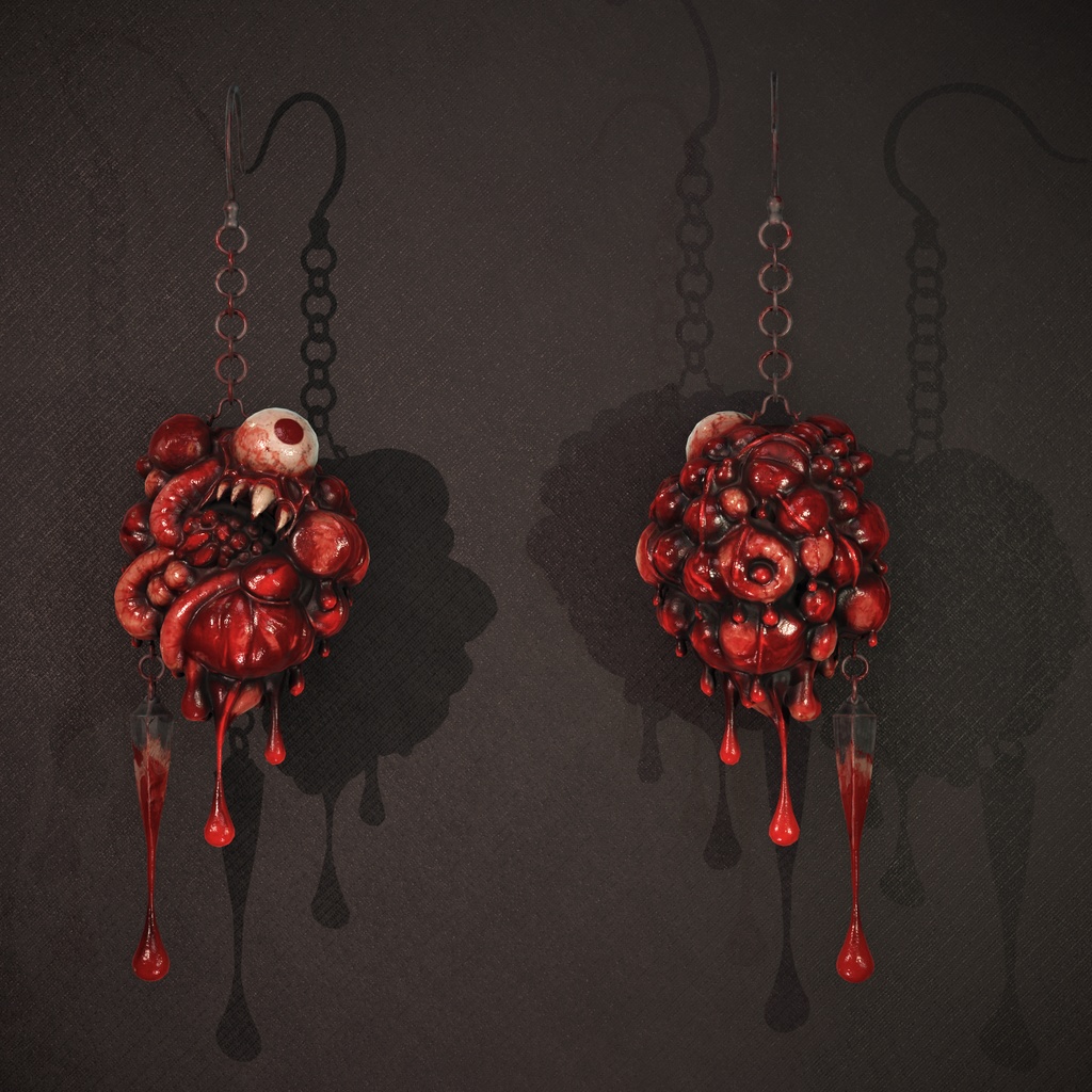 FleshPetal 肉花ピアス 3Dモデル