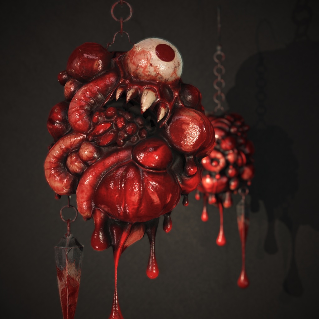 FleshPetal 肉花ピアス 3Dモデル