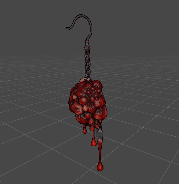 FleshPetal 肉花ピアス 3Dモデル