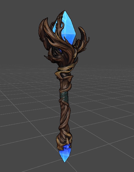 青晶の木杖 3Dモデル