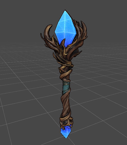 青晶の木杖 3Dモデル