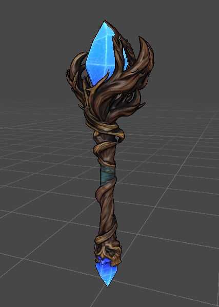 青晶の木杖 3Dモデル