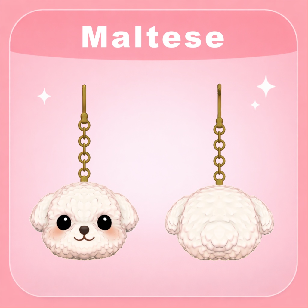 Maltese マルチーズピアス オリジナル3Dモデル