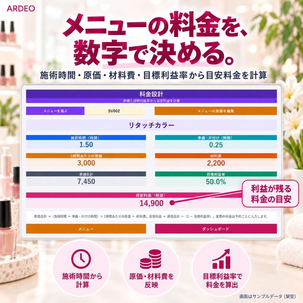 個人サロン台帳(Excel)|予約はアプリのまま、顧客・売上・再来・在庫を1冊で
