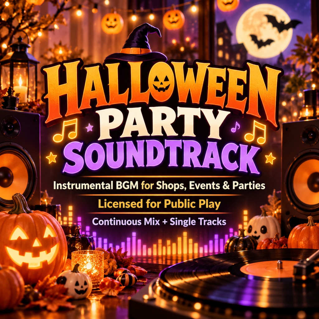 ハロウィンBGM 店内・イベントで流せる｜約30分の連続版＋単曲6曲｜歌なし・JASRAC未登録
