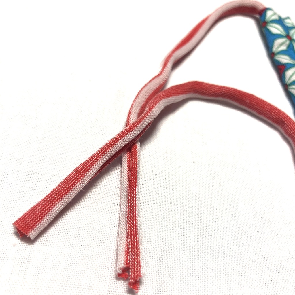 布プリーツマスク(小さめ)A/ターコイズ×レッド