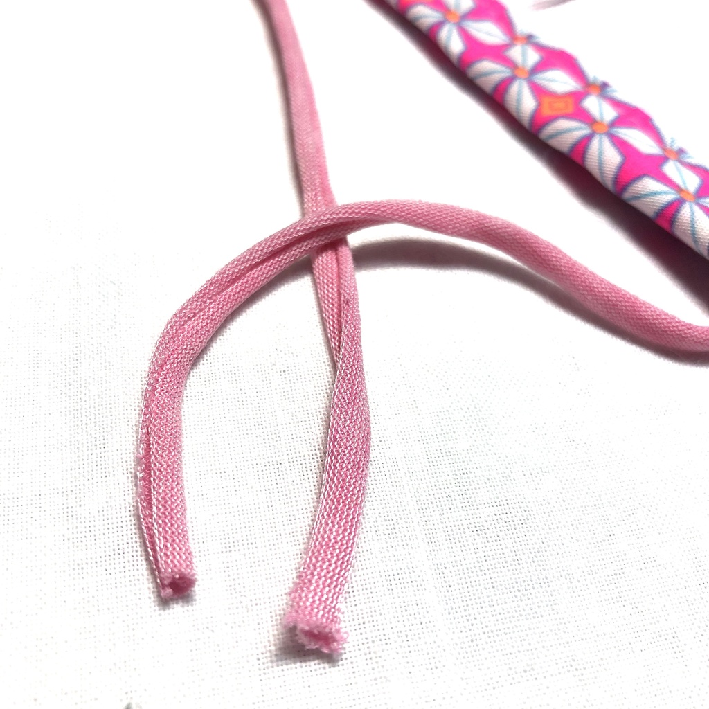 布プリーツマスク(小さめ)C/蛍光ピンク×オレンジ(あざやか)