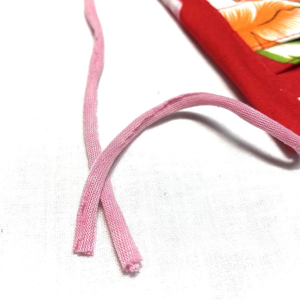 布プリーツマスク(小さめ)G-1/台湾客家花布レッド