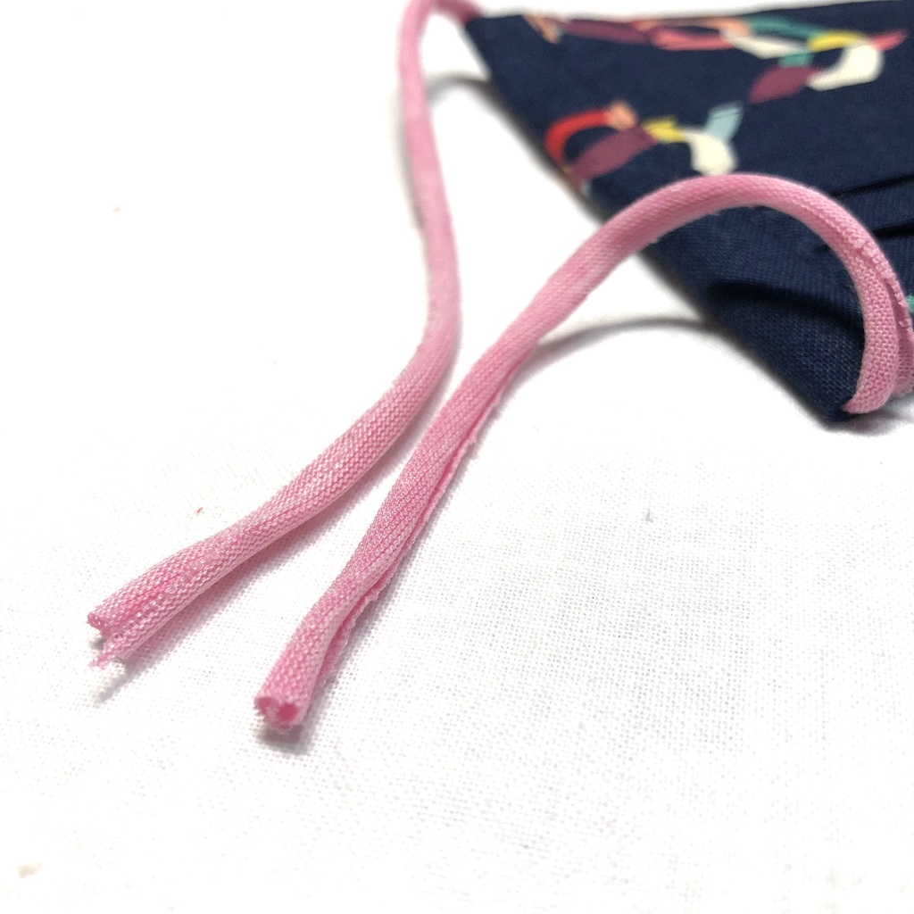 【残り1枚再販なし!】布プリーツマスク(小さめ)K/ネイビー×色紙チェーン