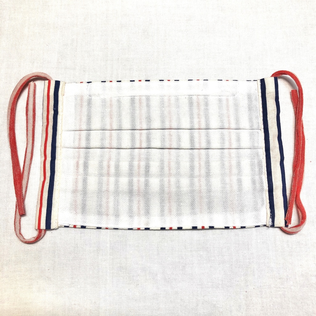 布プリーツマスク(小さめ)L/トリコロールストライプ