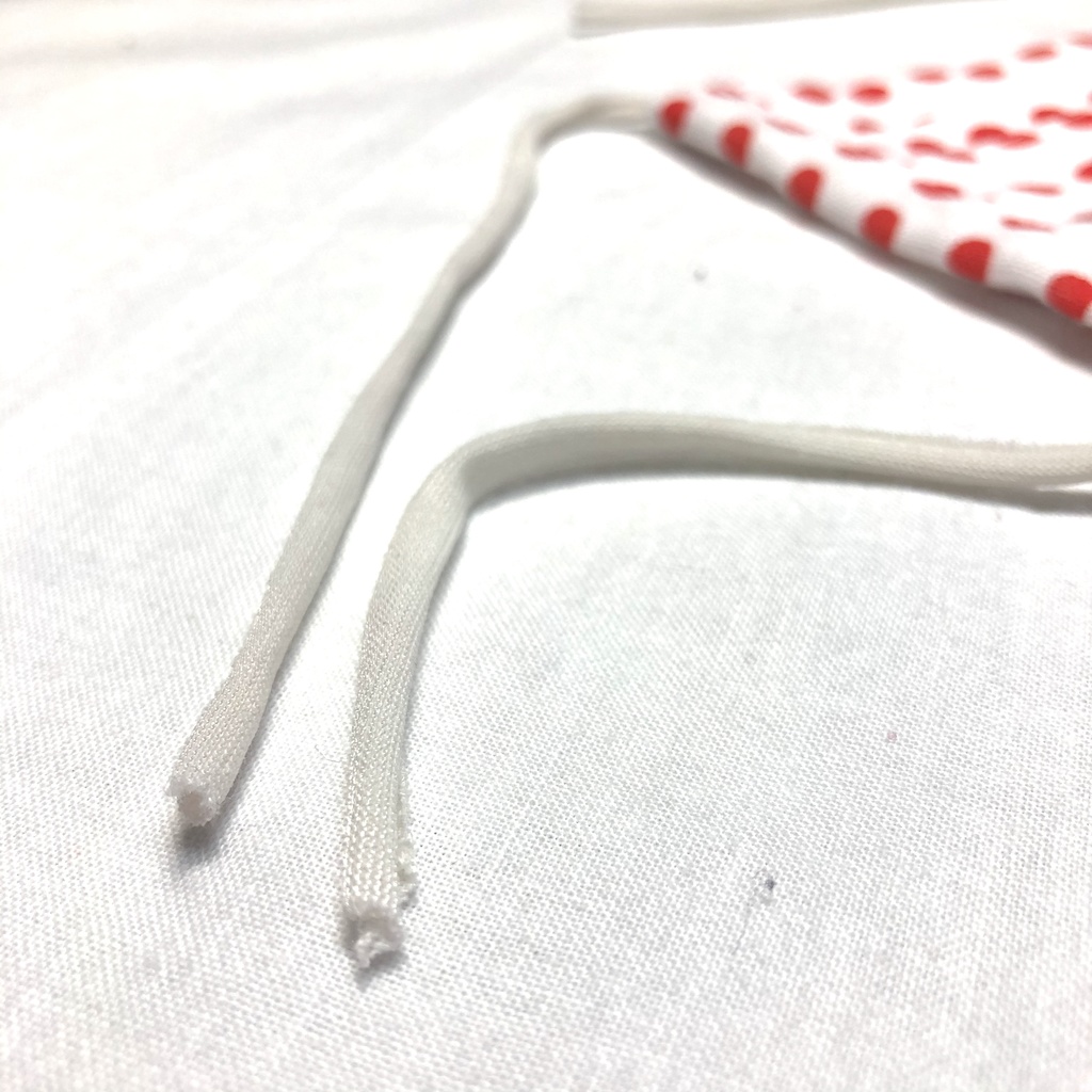 布プリーツマスク(小さめ)O/豆絞り赤