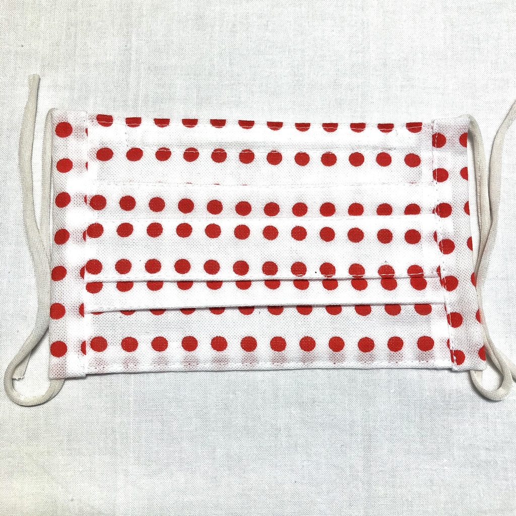 布プリーツマスク(小さめ)O/豆絞り赤