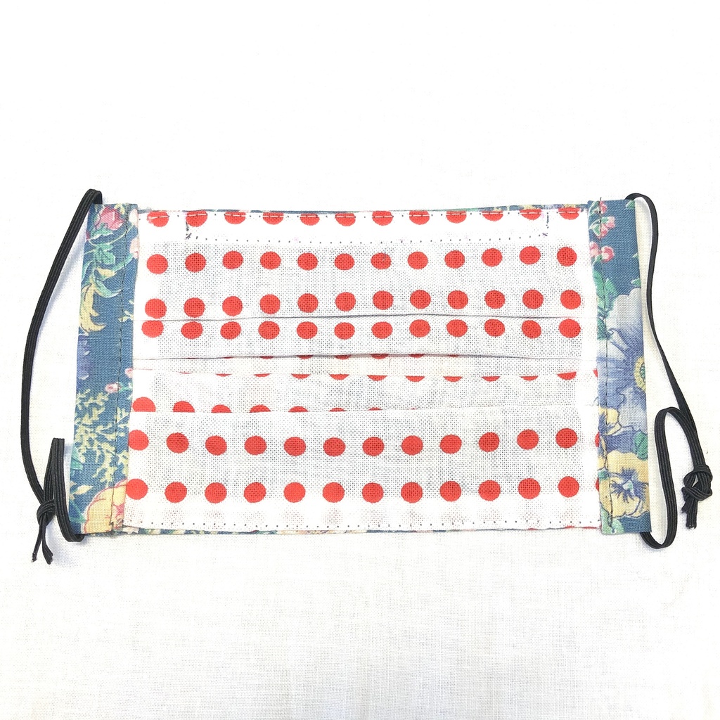 布プリーツマスク(小さめ)P/ブルーグレーボタニカル