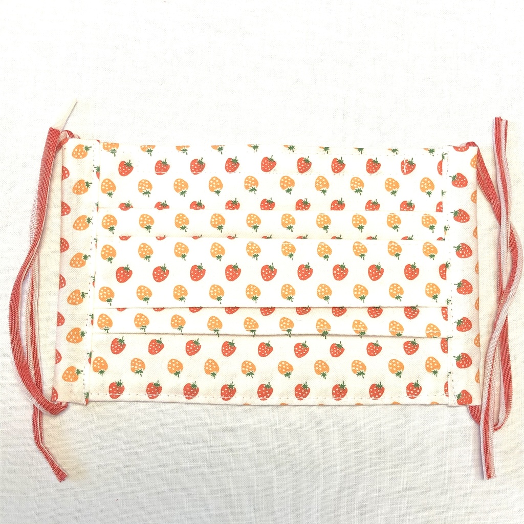布プリーツマスク(小さめ)Q/オレンジイチゴ