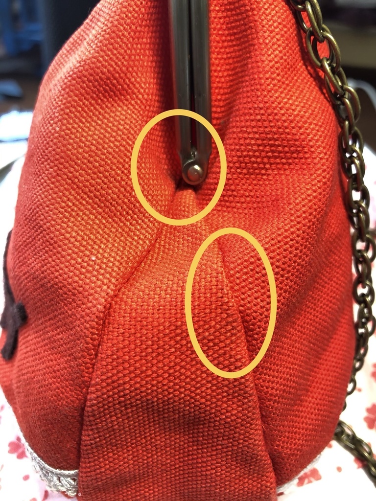 レトロポップがまぐちバッグB/マンダリンオレンジ×くろねこ