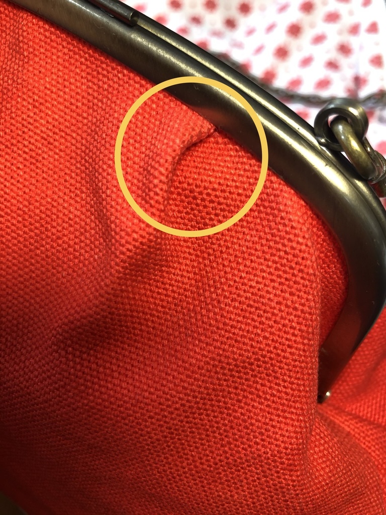 レトロポップがまぐちバッグB/マンダリンオレンジ×くろねこ