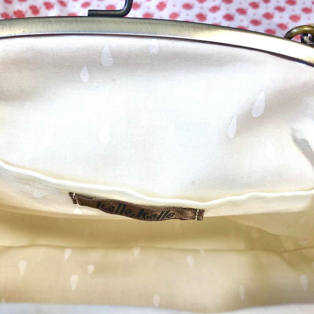 レトロポップがまぐちバッグB/マンダリンオレンジ×くろねこ