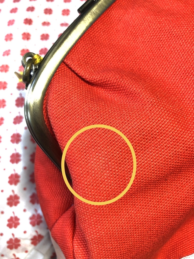 レトロポップがまぐちバッグB/マンダリンオレンジ×くろねこ