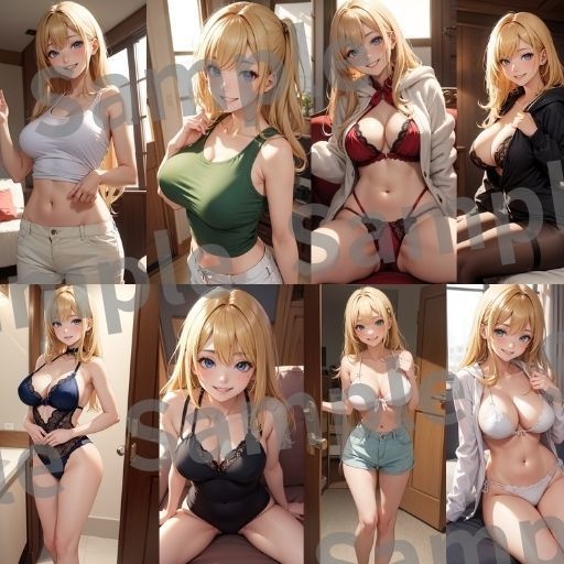 金髪お姉さん|AIイラスト|AIアート|152枚セット|高品質