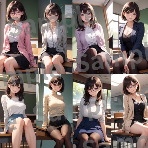 憧れの巨乳女教師|AIイラスト|AIアート|329枚セット|高品質