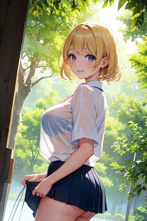 ブラがスケスケでも気にせず遊ぶ水辺の美少女